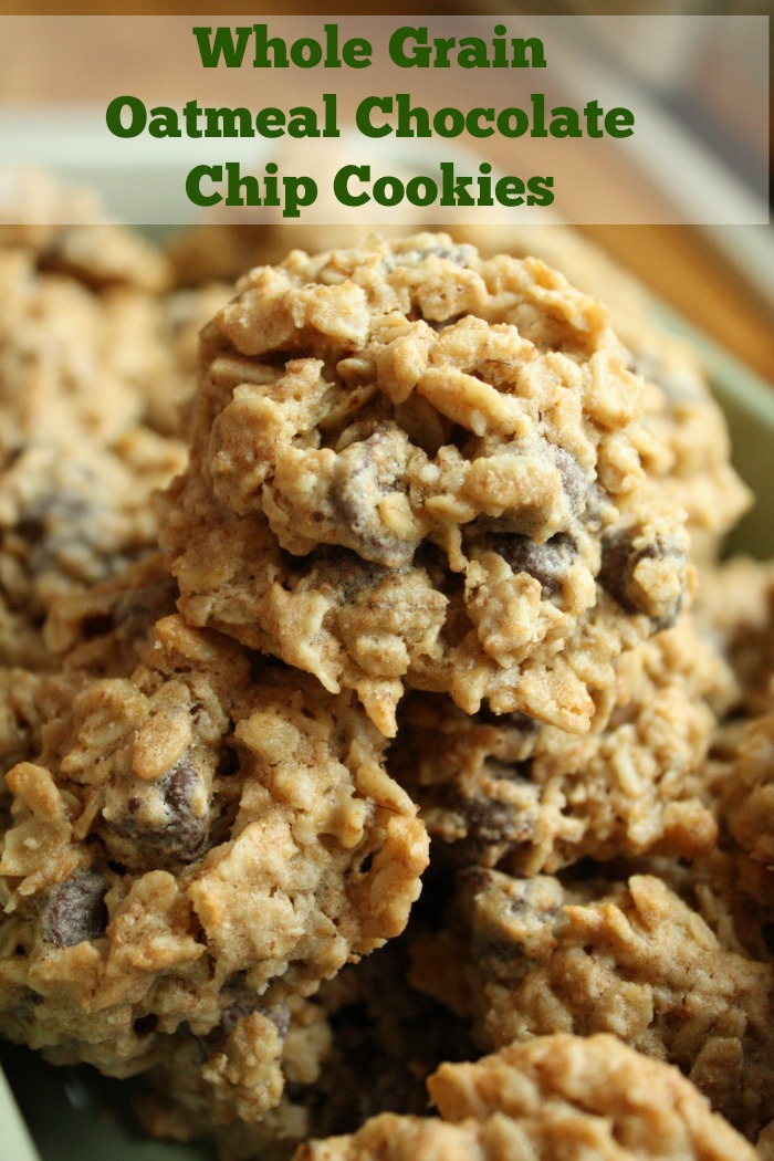 One of my favorite recipes: Homemade Oatmeal Chocolate Chip Cookies. The bonus? It’s a whole-grain cookie recipe! Fall Desserts | Healthy After School Snacks For Kids | Easy Desserts