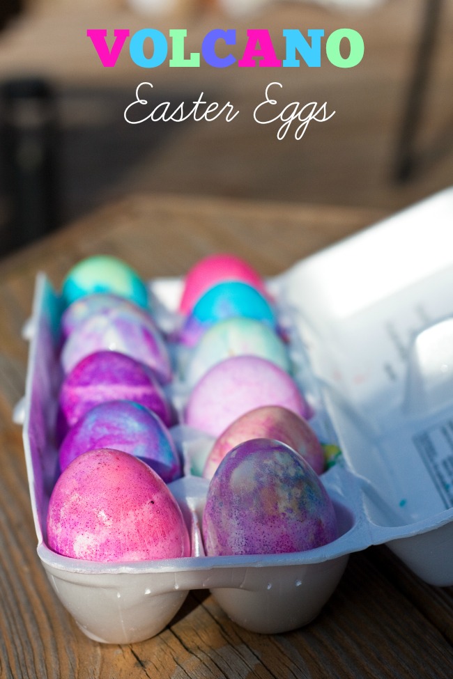 Looking for an easy way to color Easter eggs with kids? These Volcano Easter eggs are perfect - Easter egg decorating and a science experiment rolled into one fun holiday activity! Make beautiful tie-dyed Easter eggs with everyday pantry supplies and no mess. DIY | Easter Crafts | Easter Ideas