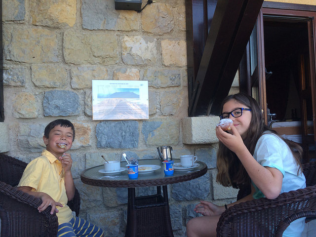 Breakfast at Parador de Jaen hotel room terrace