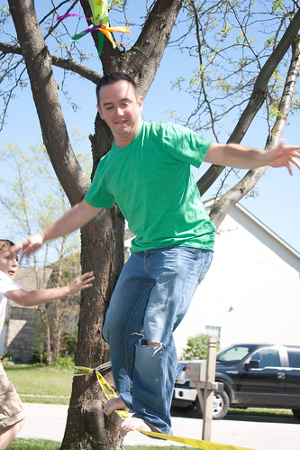 Mike on the Gibbon Slackline