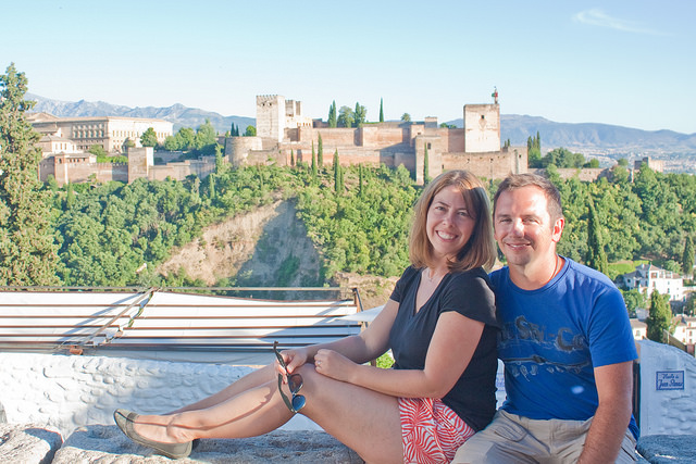 Mirador San Nicolas, Granada, Spain overlooking the Alhambra